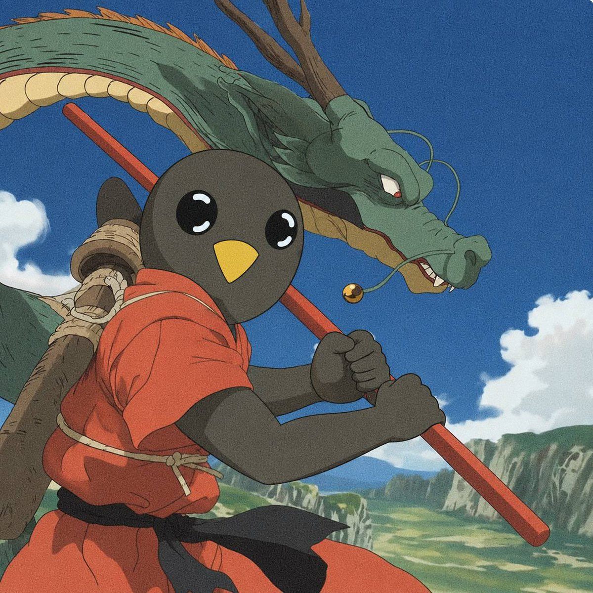 Rwob with a dragon